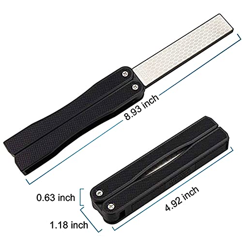  5" Diamond Pocket Sharpener Folding Knife Garden Tools Sharpening 400/600 Grit Double Sided
