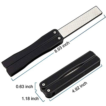  5" Diamond Pocket Sharpener Folding Knife Garden Tools Sharpening 400/600 Grit Double Sided