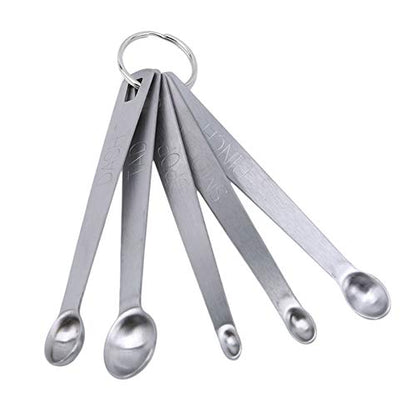  5 Pcs/Set Stainless Steel Measuring Spoons Spoon Cup Baking Utensils Mini Coffee Spoons Kitchen Baking Tools Set