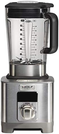  Olf Gourmet Pro-Performance Blender, 64 Oz Jar, 4 Program Settings, 12.5 AMPS, Blends Food, Shakes And Smoothies, Red Knob, Stainless Steel (WGBL200S)