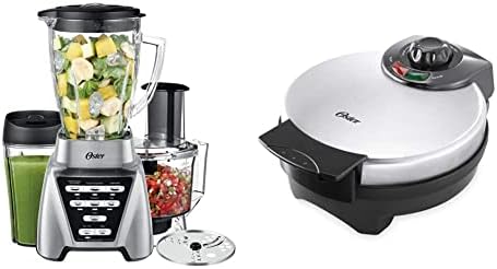 Oster® Blender | Pro 1200 With Glass Jar, 24-Ounce Smoothie Cup And Food Processor Attachment, Brushed Nickel - BLSTMB-CBF-000