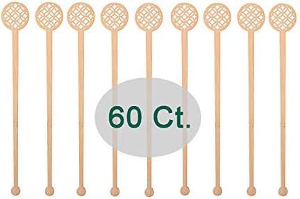  Sansnow Disposable Stirrers Coffee Stir Sticks, Bamboo Sticks For Hot Milk/Chocolate, Party Drink Stirring 60 Counts, 6.9"(Pineapple)