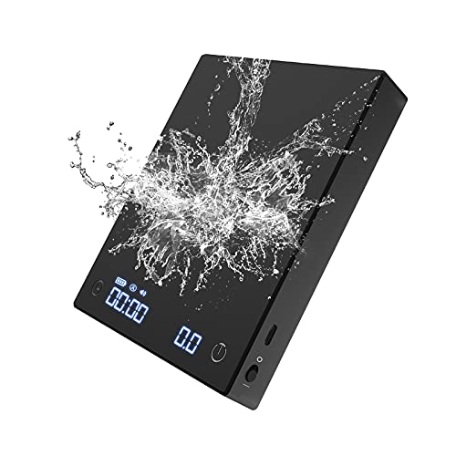  Coffee Scale, 2021 New Version Black Mirror Basic Plus, Digital Espresso Coffee Scale Kitchen Scale With Auto Timing, 2000 Grams ,Black Plus
