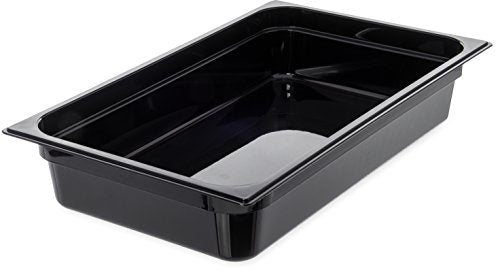  Carlisle FoodService Products 3086003 StorPlus High Heat Food Pan, 2.5" Deep, Third Size, Black, 1/3 Size (Pack Of 6)