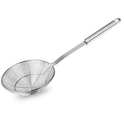  Pider Strainer Skimmer, Swify Stainless Steel Asian Strainer Ladle Frying Spoon With Handle For Kitchen Deep Fryer, Pasta, Spaghetti, Noodle, 5.5 Inch