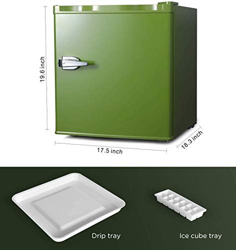  Watoor 1.6 Cu.Ft Mini Refrigerator Compact Fridge Retro Design With Bottle Opener Green