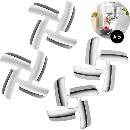  At Grinder Blade Food Grinding Blade Stainless Steel Knife Cutter Replacement For Size 5 Meat Grinder Stand Mixers Accessories (4)