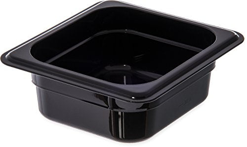  Carlisle FoodService Products 3086003 StorPlus High Heat Food Pan, 2.5" Deep, Third Size, Black, 1/3 Size (Pack Of 6)