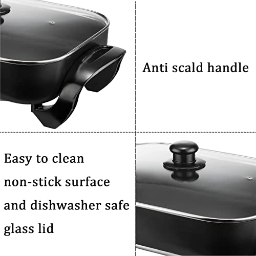  Large Capacity Nonstick Electric Skillet - Serves 4 To 6 People (16 Inch)
