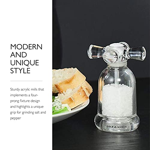 Cole & Mason OLE & MASON Tap Salt And Pepper Grinder Set - Acrylic Mills Include Precision Mechanisms And Premium Sea Salt And Peppercorns