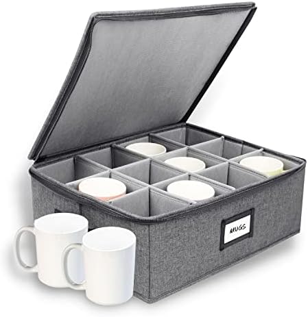  China Storage Containers | 8 Pc. ULTRA THICK HARDSHELL ALL SURFACES & COVER | China Storage Box With Handles | Stackable Storage For Plates, Platters, Mugs, Wine Glass & Flatwares