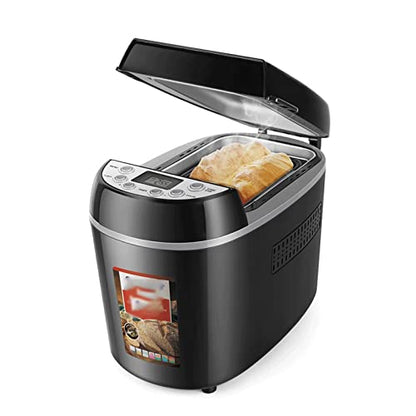  AMAYYAmbj Bread Maker Automatic Bread Machine Programmable Bread Maker 15-Hour Pre-Set Timer Control Panel With LCD Display