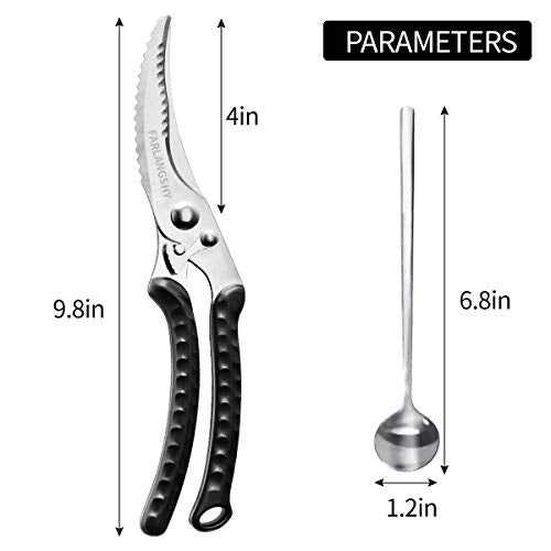  Kitchen Shears, Japanese High-Carbon Stainless Steel, Super Heavy-Duty Poultry Scissors, Built-in Spring, Recommended By Senior Chefs