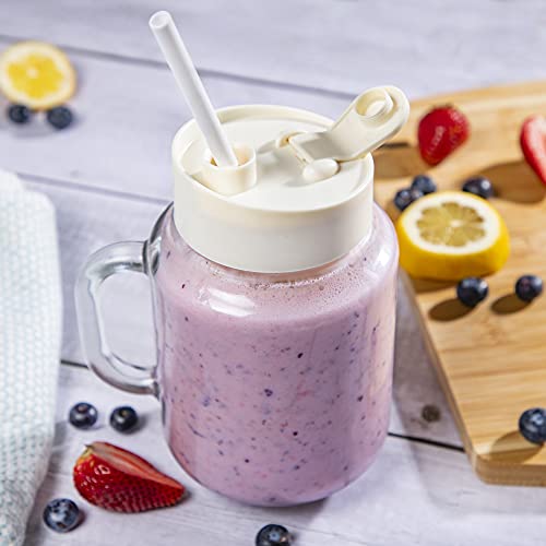  Smoothie Blender- One Touch Blender With 20 Oz Mason Jar Container Includes Reusable Straw And Lid, Shake And Smoothie Maker, Juice Blender With 6 Blades