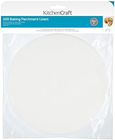 Kitchen Craft Non-Stick Greaseproof Baking Parchment Paper, 20 Cm (8") - Round (Pack Of 100)