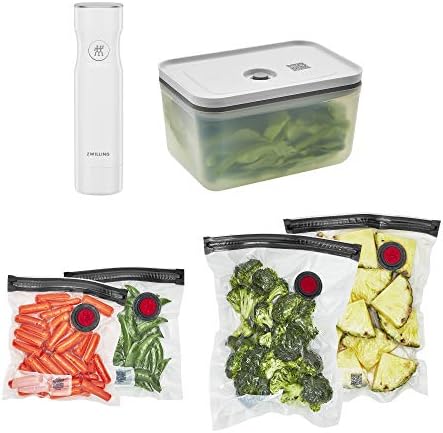 Zwilling Fresh & Save Set 30-pc Vacuum Sealer Bag For Food, 1/2 Gallon, Sous Vide Bag, Reusable Food Storage Bag For Meal Prep, Reusable Snack Bags, Dishwasher Safe, Small, Clear