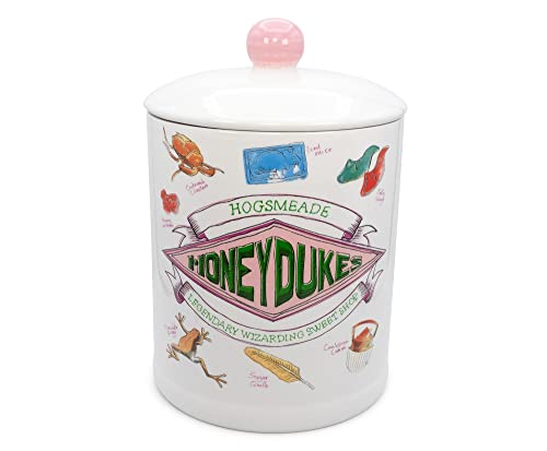  Harry Potter Honeydukes Sweets 10-Inch Ceramic Cookie Jar | Food Storage Jar For Candy, Spice | Flour And Sugar Containers With Lids, Home & Kitchen Canisters For Counter Top, Housewarming Gifts