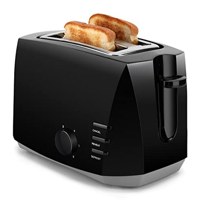  Toaster 2 Slice, Compact Electric Bread Toaster With 6 Toast Setting Defrost, Reheat, Cancel Functions, Auto Shutoff Removable Crumb Tray, Black Toaster (black)