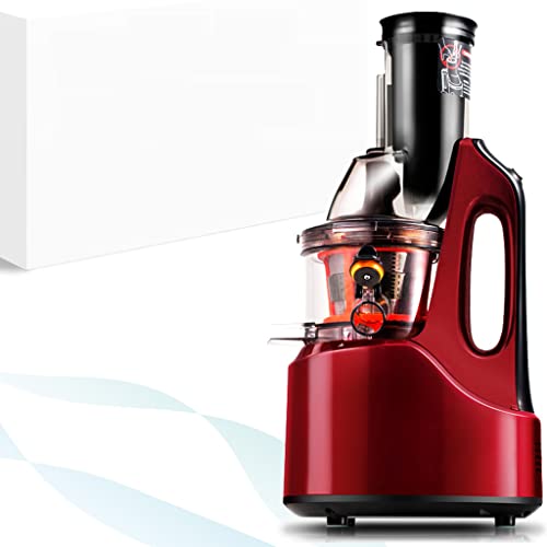  Rtical Grind Cold Press Juicer, Anti-Oxidation Wide Chute Slow Grinding Juicer With 60 RPM 240W AC Motor & Large 3” Mouth The Ultimate Fruit And Vegetable Juice Extractor (Red)
