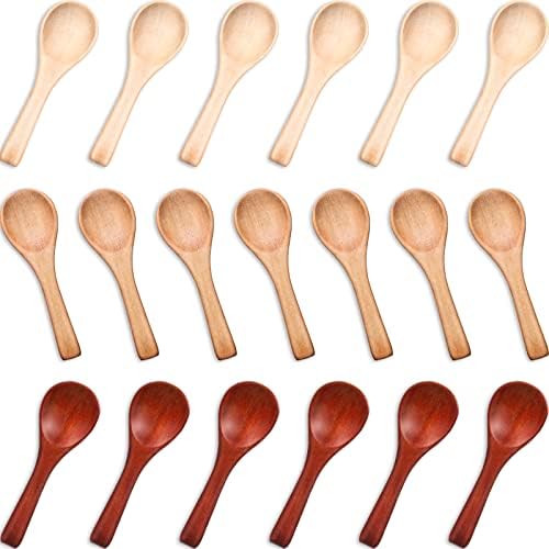  50 Pieces Small Wooden Spoons, 3.5'' L, Mini Nature Spoons Wood Honey Teaspoon Cooking Condiments Spoons For Kitchen Seasoning Jar Coffee Tea Sugar