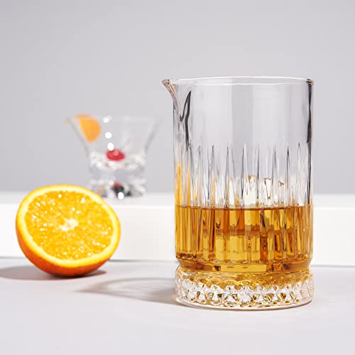  Cocktail Mixing Glass 23 Oz. Crystal Pitcher Pedestal Design Bartending Glasses - Barware Essentials