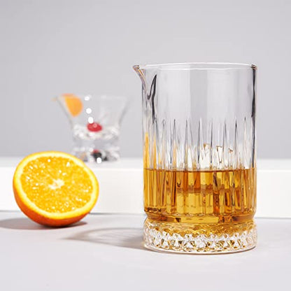  Cocktail Mixing Glass 23 Oz. Crystal Pitcher Pedestal Design Bartending Glasses - Barware Essentials