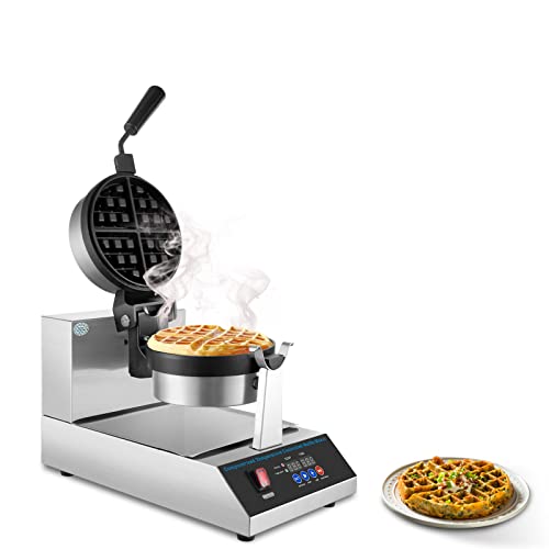  Commercial Waffle Maker Belgian Waffle Machine Flip Iron For Hotel Restaurant Snack Bar PID Control Programmable110Volts 1200watt Commercial3meterpower Cord