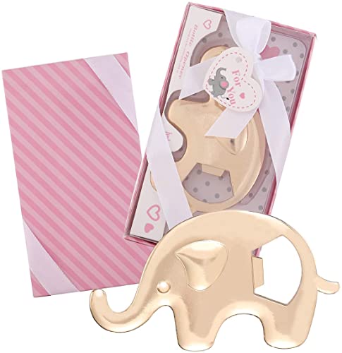  15 Pack Bottle Openers For Baby Shower Favor, Elephant Shaped Bottle Openers Girl Baby Shower Favors Birthday Bridal Shower Souvenirs Wedding Favor Gift (Pink - Elephant)
