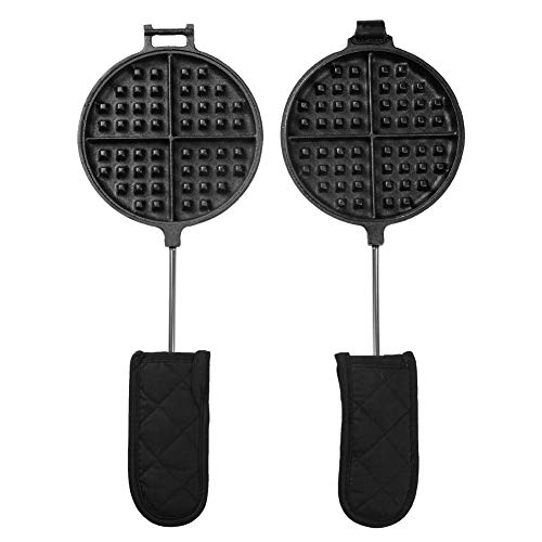  Cast Iron Waffle Maker With Handle Hoder And Basting Brush…