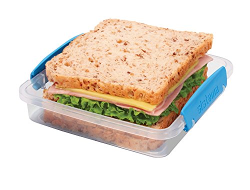 Sistema KLIP IT Accents Collection Sandwich Box Food Storage Container, 15.2 Oz./0.5 L, Color Received May Vary