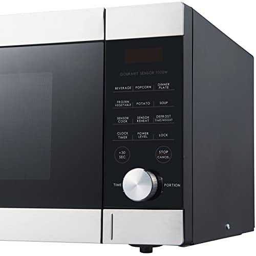  Countertop Microwave Oven, 1.1 Cu. Ft. 1000-Watts Microwave Oven With Sensor Cook & Sensor Reheat, 7 Convenient Programs, Express Cooking Knob, Stainless Steel Countertop Microwave Ovens