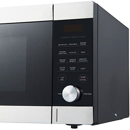  Countertop Microwave Oven, 1.1 Cu. Ft. 1000-Watts Microwave Oven With Sensor Cook & Sensor Reheat, 7 Convenient Programs, Express Cooking Knob, Stainless Steel Countertop Microwave Ovens