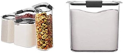 Rubbermaid Container, BPA-Free Plastic, Brilliance Pantry Airtight Food Storage, Brown Sugar (7.8 Cup) & Container, BPA-Free Plastic, Clear Brilliance Pantry Airtight Food Storage, Open Stock, 12 Cup