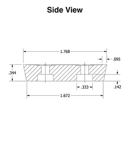  4 Small Rectangular Rubber Feet Bumpers - .344 H X 1.768 L X .885 W - Made In USA