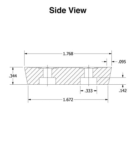  4 Small Rectangular Rubber Feet Bumpers - .344 H X 1.768 L X .885 W - Made In USA