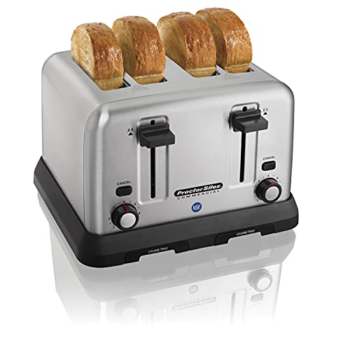  Commercial 4 Slot Toaster - Extra-Wide 1 3/8-in Slots Will Easily Accommodate Bagels, Waffles, And Artisan Breads,24850R