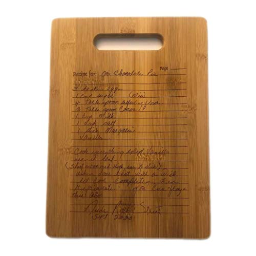  Family HEIRLOOM RECIPE Handwritten Custom Personalized Cutting Board Laser Engraved Wood Bamboo Kitchen Housewarming Mothers Day Birthday Mom Grandmother Gift Wall Art Charcuterie Tray