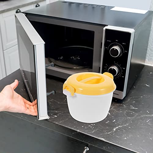  Microwave Rice Maker Microwave Rice Cooker Rice Steamer: Round Microwave Food Container Microwaveable Rice Pasta Cooker Includes Spoons Microwave Rice Steamer For Rice Chicken Pasta Rice