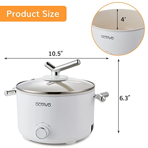  Electric Hot Pot 2L With 1000W Adjustable Power Control, Nonstick Electric Frying Pan, Multifunction Electric Skillet With Tempered Glass Lid For Shabu, Stir-fry