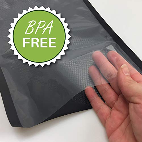  11" X 16" Zipper Gallon Bags, Black Back & Clear Front, 50 Count, Resealable, Precut