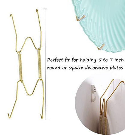  12 Pcs Plate Hangers Sets, Invisible Wire Wall Plate Hangers, Stainless Steel Decorative Plates With 12 Pieces Wall Hooks For Decorative Plates And Art (6 Inch)