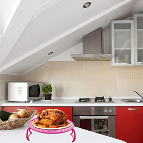  Folding Microwave Tray, Microwave Stacker Shelf, Foldable And Reusable Tray For Egg Custard Flexible Handles Dishwasher Safe