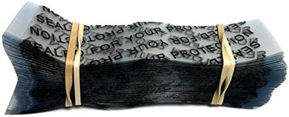  75 X 28 Mm Clear Printed Black Perforated Shrink Band For Pill Packer Bottles, Pharmaceutical Bottles And More. [Compatible Diameter Range: 1 1/2” – 1 3/4”] - Bundle Of 250