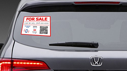 Sell Your Things - QR Code And NFC Tag - Easily Programmable - One - Sided Storefront Window Decal