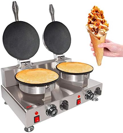  Cone Waffle Maker | Nonstick Cone Iron (2-Head)