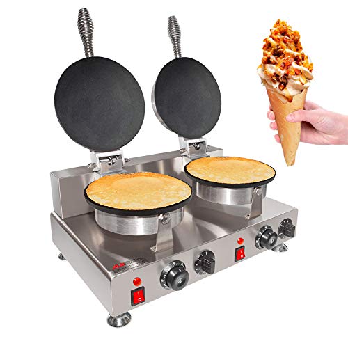 Cone Waffle Maker | Nonstick Cone Iron (2-Head)