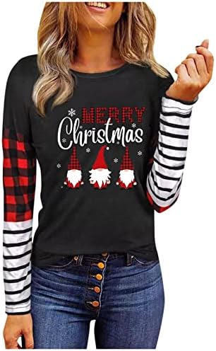  Womens Crewneck Sweatshirt Fall Plus Size Christmas Print Long Sleeve Sweatshirts Fashion Pullover Top Fall Clothes