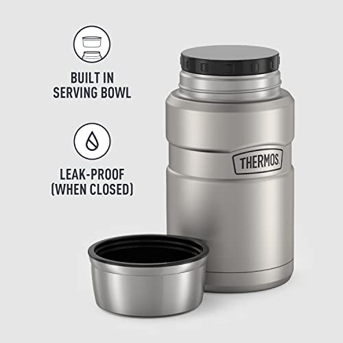 Thermos Stainless King Vacuum-Insulated Food Jar, 24 Ounce, Matte Steel