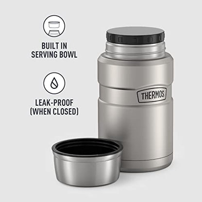 Thermos Stainless King Vacuum-Insulated Food Jar, 24 Ounce, Matte Steel
