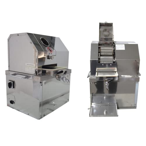  Electric Sugar Cane Press Juicer Machine 110V Sugarcane Juice Extractor With 3 Rollers For Sugarcane Ginger Sweet Sorghum Juicing Extractor Pressing